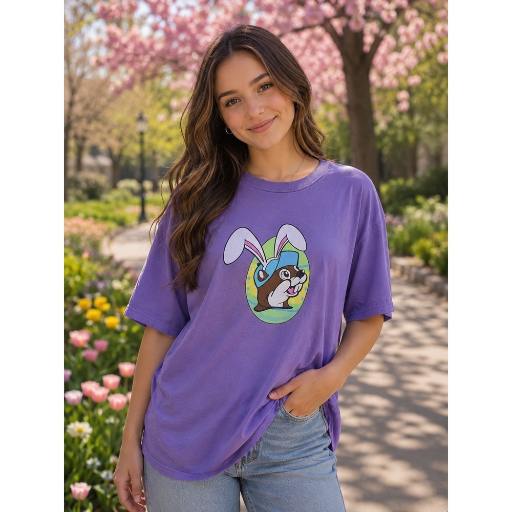 BUC-EE'S 2025 Easter T-shirt Purple Shirt Sleeve Large -2400